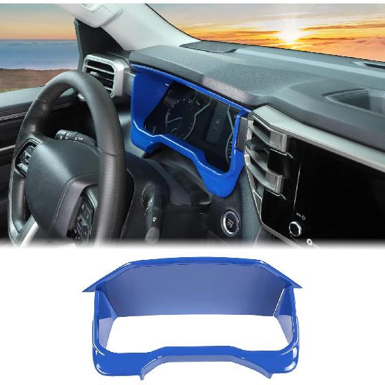 Aunginsy Car Dashboard Meter Frame Cover Trim Compatible with Toyota Tundra/Sequoia 2022-2026, ABS Center Console Dash Board Frame Instrument Panel синий