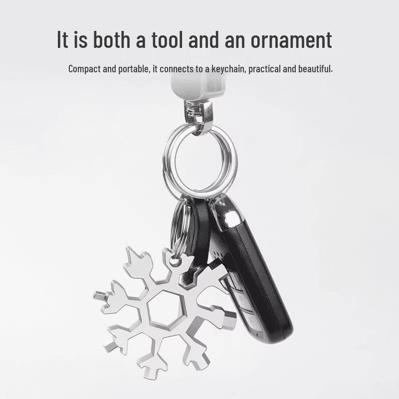 Klíčenka s vločkovým klíčem: Přenosný multifunkční nástroj z vysoce uhlíkové oceli