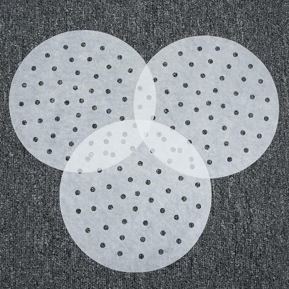 Air Steamer Liners Perforated Wood Pulp Paper Non-Stick Steaming Basket Mat*100