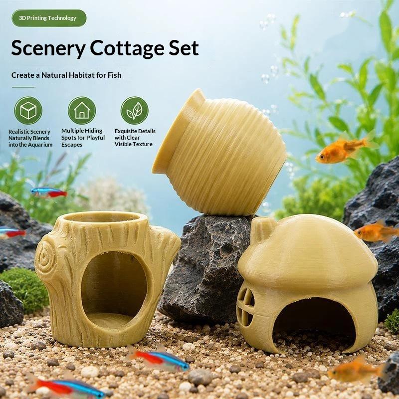 1Pc Betta Fish Hideout Cave Aquarium Small Fish Shrimp Breeding Shelter Mushroom Tree Trunk House Fish Tank Landscape Decoration