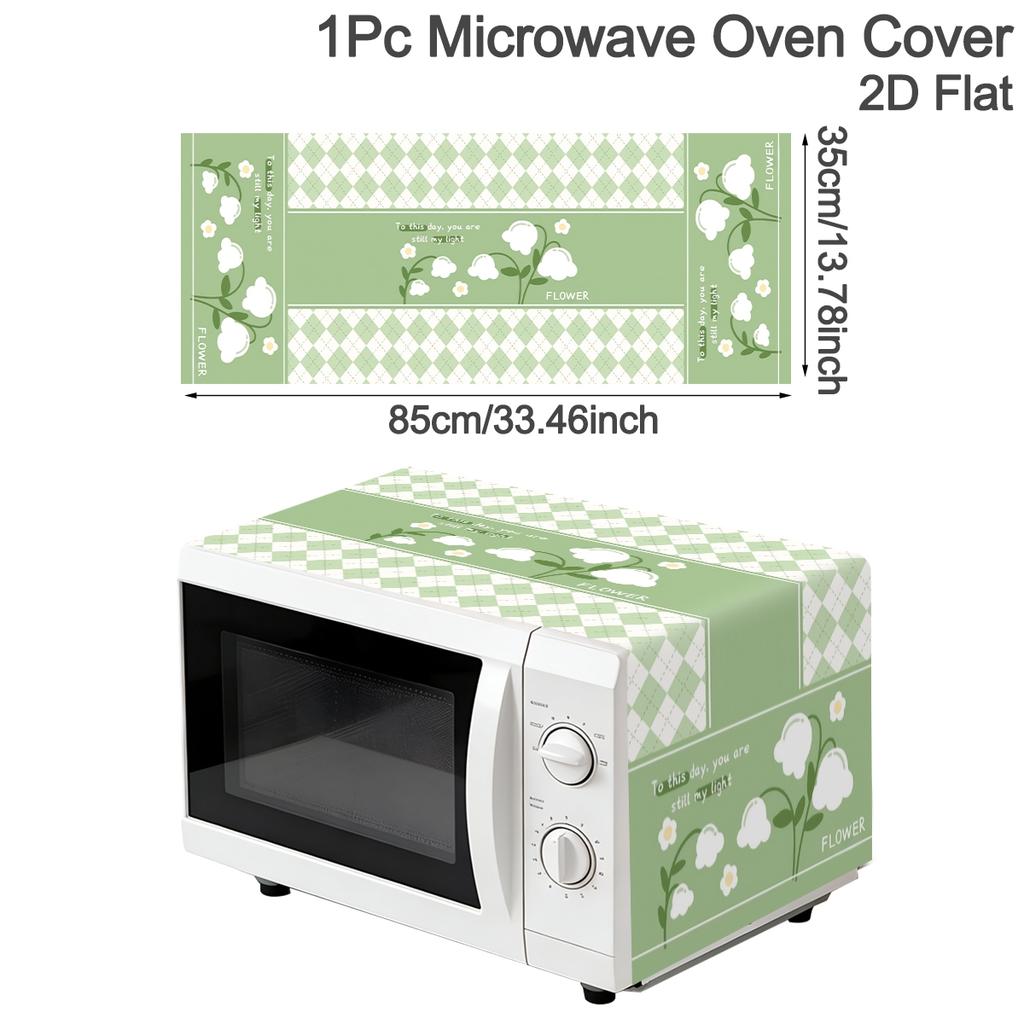 Flower Microwave Dust Cover 35x85cm Polyester Oven Dust Cover Machine Protector For Home Kitchen Dining Room Appliance Cover
