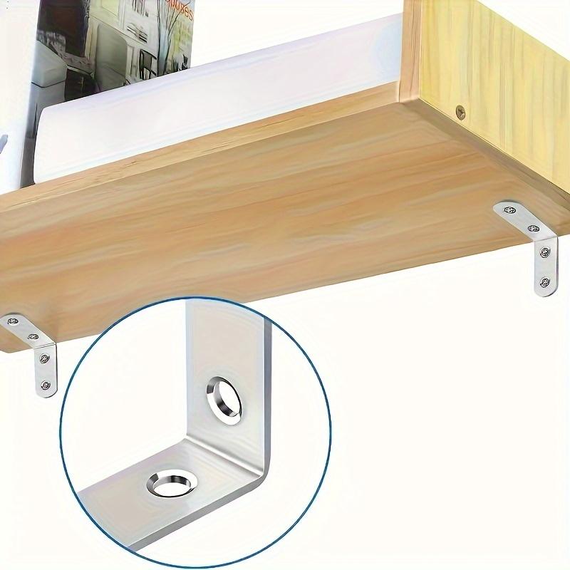 A set of 50pcs,including 10pcs 90-degree right-angle brackets with 40screws,L-shaped bracket hardware for wooden shelves,chairs