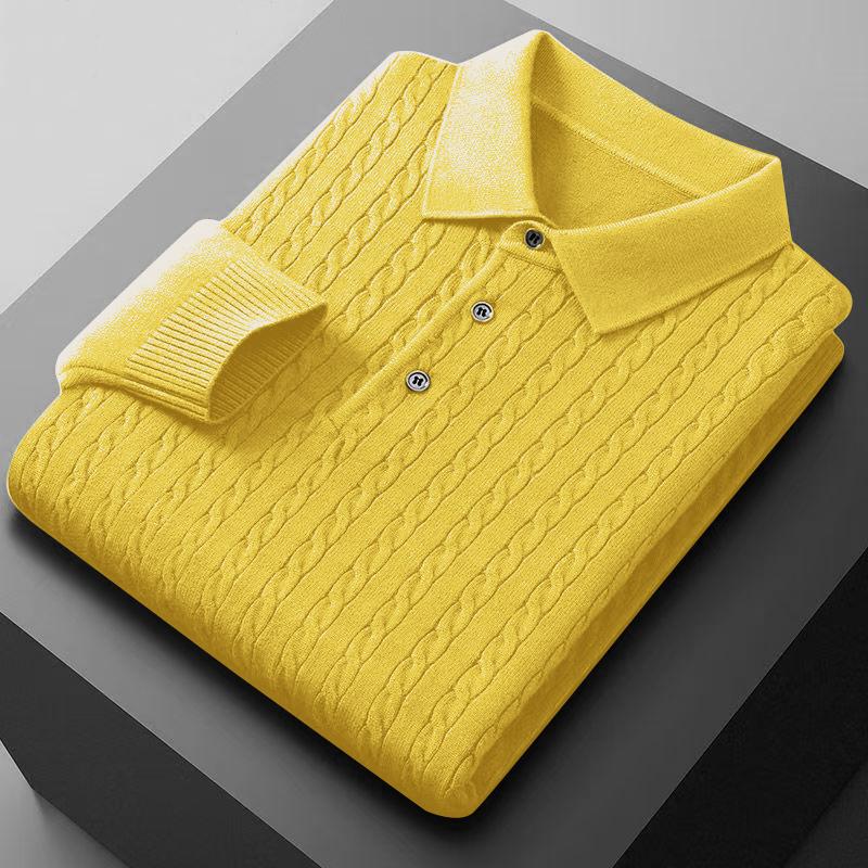 

Men S Autumn Knitted Pullover Sweaters Woolen Button Cable Sweater Slim V-Neck Long Sleeve Winter Outerwear Warm Heavyweight Top XL жовтий