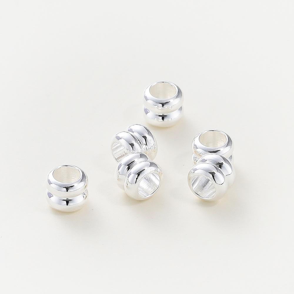 20pcs/lot 14K 18K Gold Plated Platinum Cylinder Bracelet Metal Beading Loose Spacer Beads For Decorate DIY Jewelry Findings