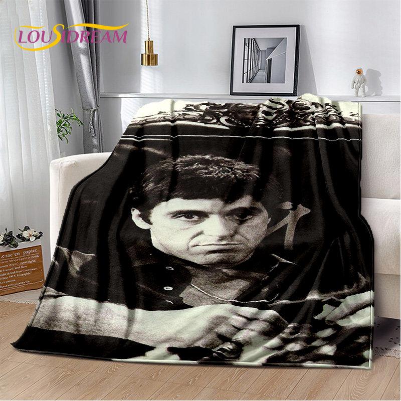 Movie Scarface Tony 3D Printing Soft Plush Blanket,Flannel Blanket Throw Blanket for Living Room Bedroom Bed Sofa Picnic Cover