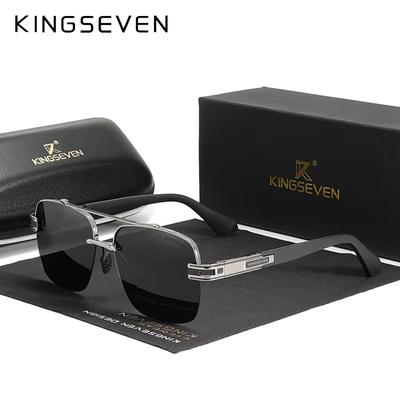 KINGSEVEN Αλουμινένιο τετράγωνο πολωμένο γυαλιά ηλίου για άνδρες Γυναικεία γυαλιά ηλίου οδήγησης μισού σκελετού Προστασία UV400