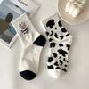 Striped Socks Funny Cow Print White Cartoon Calcetines Cozy Harajuku Skarpetki Damskie Cute Animal Chaussettes Kawaii Happy Sock