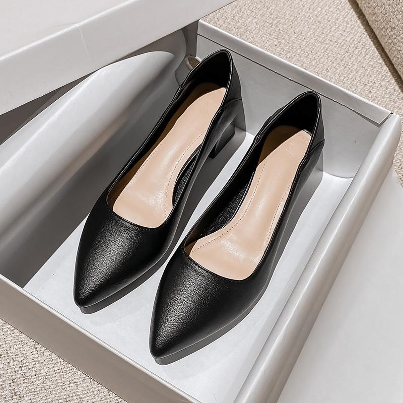 Mode Übergröße 34-42 Basic Pumps Spitzschuh High Heels Schuhe Frau Kleid Flach Weiß Hochzeitsschuhe Schwarz Damen Büroschuhe