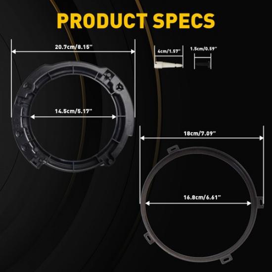 For 2007-2018 Jeep Wrangler JK 7" Headlight Mount Bracket Ring Replacement 4Pcs