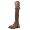 ! Over-knee boots women's winter new lamb wool elastic boots boots thick high-heeled boots