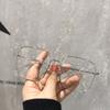 New Anti Blue Light Gold Large Frame Myopia Glasses Bare Skin Thin Net Red Eye Frame Metal Flat Mirror