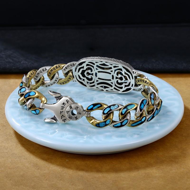 New Retro Rotating Nine Eyed Tianzhu Ulan Flower Bracelet for Men As a High-end Gift