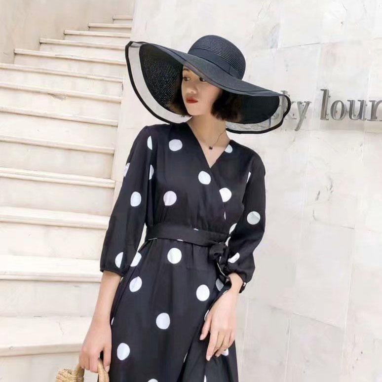 WTEMPO Women's Mesh Patchwork Solid Color Spring Summer Foldable Sunscreen Hats Office Ladies Wide Brim Travel Beach Breathable Commuting Sun Hats