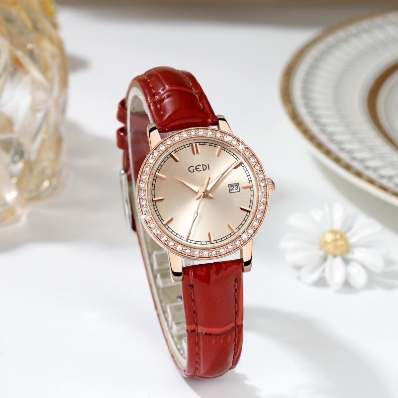 Full Diamond Light Luxury Women'S Fashion Calendar Luminous Waterproof Belt Quartz Watch