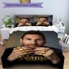 Messi Custom Name Champion Personalized Name Bedding Set,Soft Touch Bed Linen for Kids Bedroom Decor,Perfect Holiday Gift,Machine Washable Duvet Cover