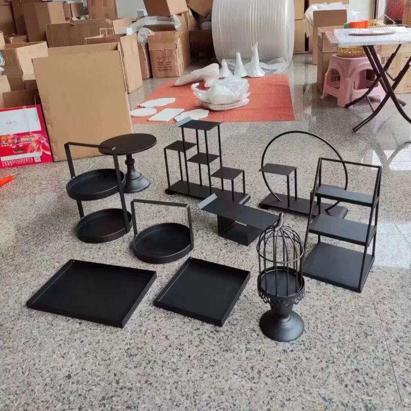 Elegant White Iron Art Dessert & Cake Display Stand Sets