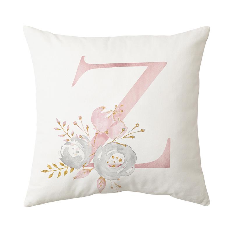 

26 Letter Printed Cushion Cover Modern Simple Home Sofa Decoration Cushion Cover Bedroom Cushion Cover 45 * 45Cm (without pillow core)