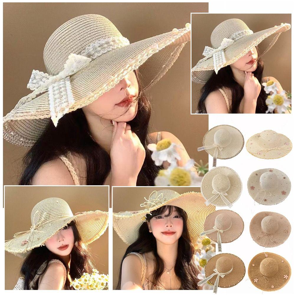 Lightweight Straw Hat Multicolor Sun Block Hat Fashion Big Brim Hat Beach Use