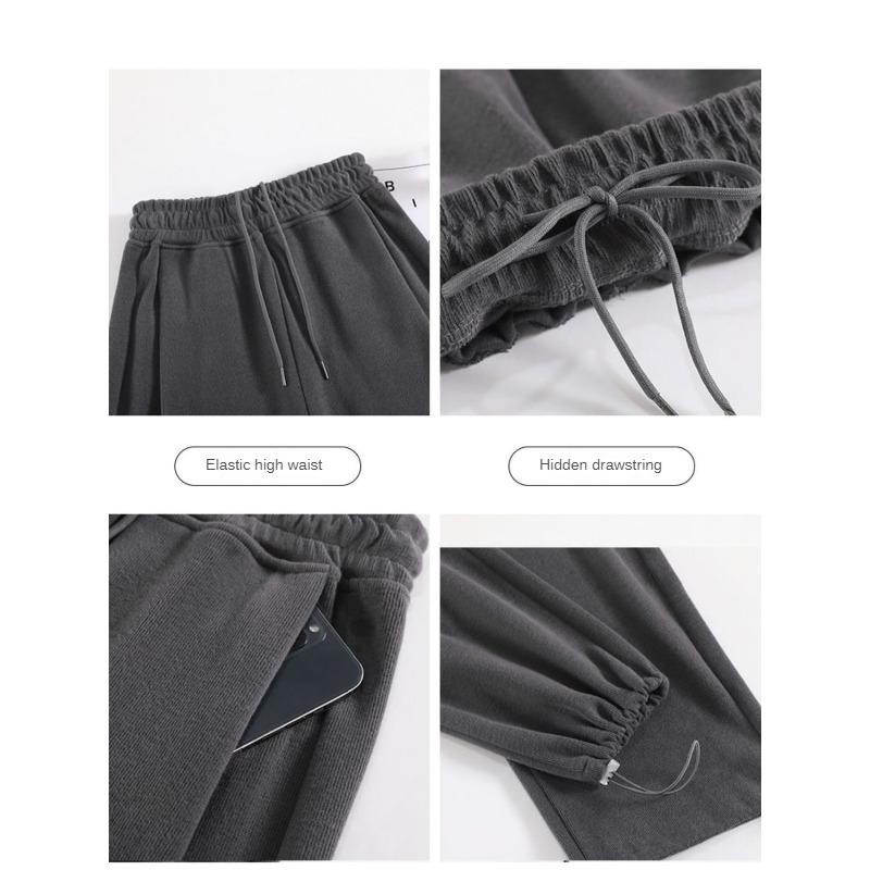 Damenhosen Einfarbig Jogginghosen Locker Bündchenfuß Lässig und Modisch Weitbeinige Hosen