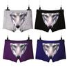 Mutandine lupo Boxer Slip Intimo da uomo Cartoon Animal Pantaloncini divertenti Boxer traspiranti