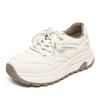 Dad's Shoes  Spring and Autumn Thick Soled Lace Up Casual Sports Shoes Comfortable Bread Shoes, Lightweight Travel Shoes