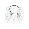 Short Mesh Headband for Wedding Styling, Attached Face Net Headpiece with Decorative Detail for Engagement Portraits