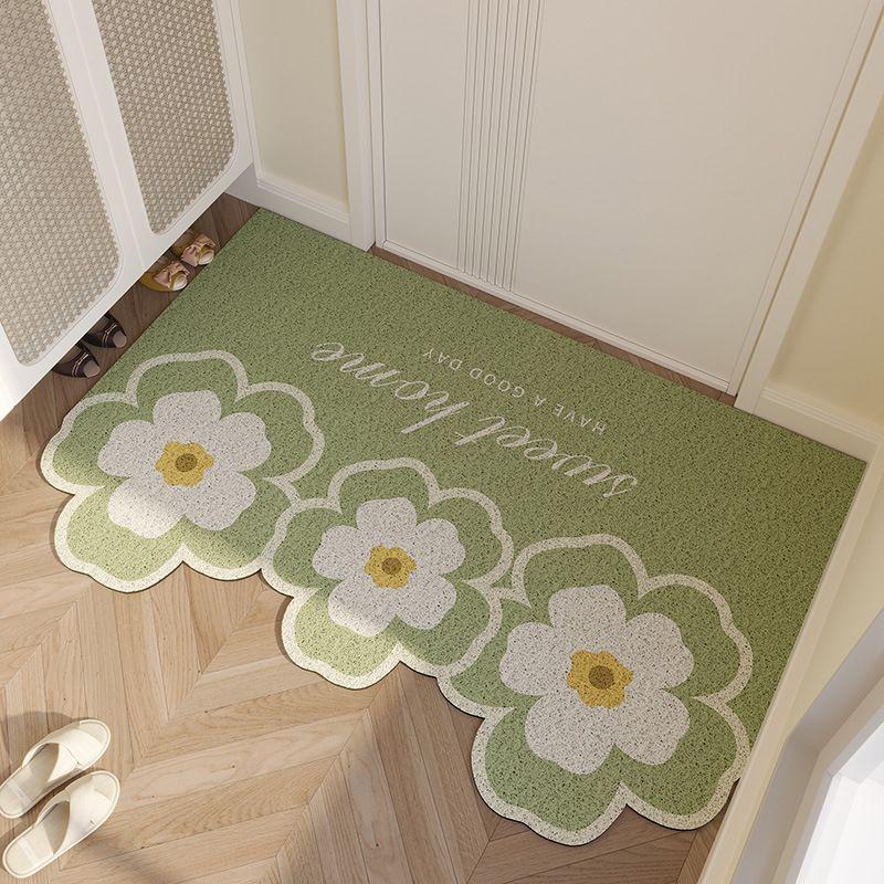 Silk Ring Door Floor Mat, Small Fresh Flowers Can Be Cut, Pvc Door Floor Mat, Porch, Dirt-Resistant, Wear-Resistant And Non-Slip Mat 40*60cm