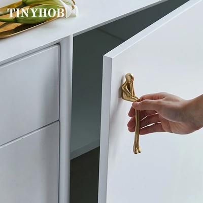 European style/Creativity Gold Solid Brass Cabinet Konb Furniture Drawer Pulls Drawer Wine Cabinet Pulls Furniture Hardware