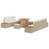 Garden Sofa Set with Cushions 10 Pcs Beige and Cream