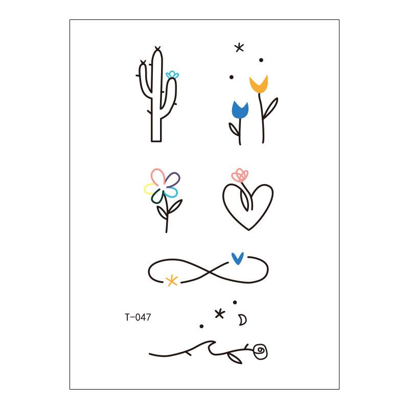 Schönheitsaufkleber Cartoon Tattoo Aufkleber Niedlicher Temporärer Tattoo Aufkleber Klein Frisch Wasserdichter Tattoo Aufkleber