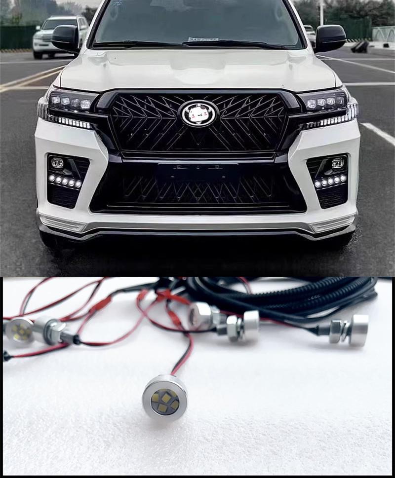 2012-2022 Toyota Land Cruiser Black Warrior Front Bumper with 8 LED Daytime Running Lights
