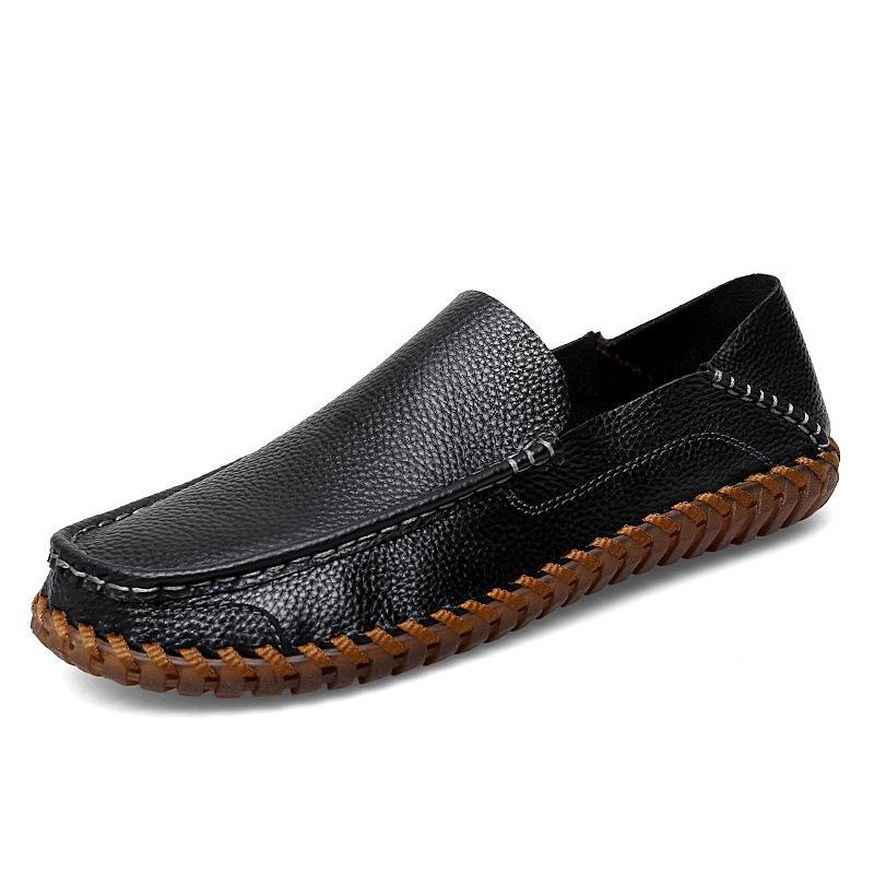 Breathable Men's Slip-On Loafers - Soft Rubber Sole for Spring/Autumn