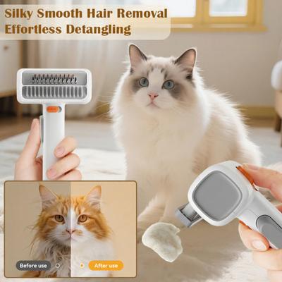 Peine Desenredante para Mascotas 2 en 1 Rastrillo Suave para Capa Inferior Cepillo para Quitar Pelo Muerto Elimina Nudos Enredos Pelo Suelto para Gatos Perros de Pelo Largo Corto