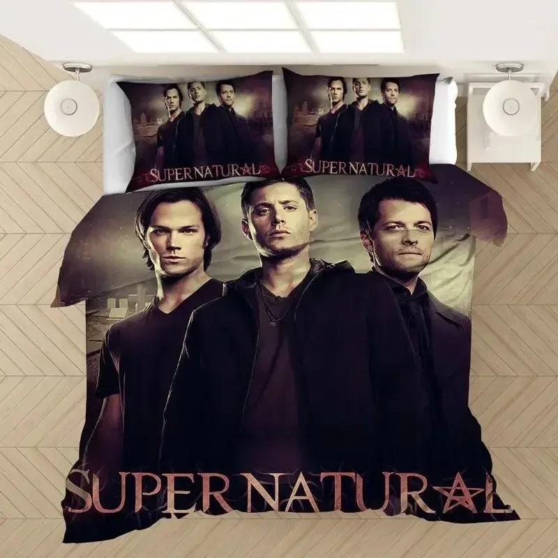 Popular Tv Show Supernatural 3D Print Luxury Bedding Set Printed Duvet Cover Pillowcase Single Double Queen Super King Size Sets