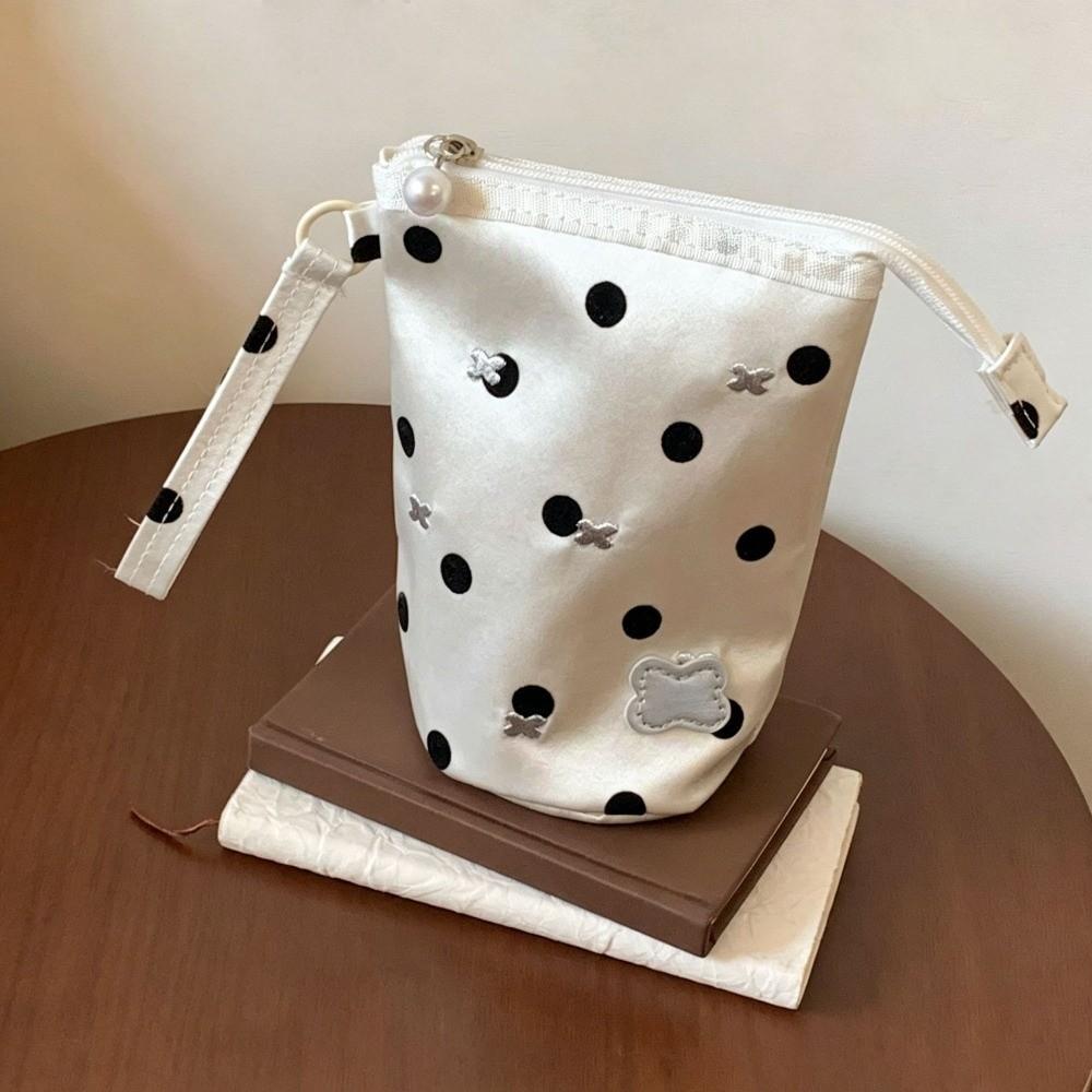 Multi-Functional Pencil Pouch Polka Dot Print Pen Bag Durable Pencil Case Students 1