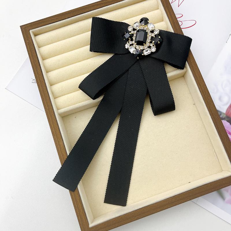 

Винтажная лента Брошь галстук-бабочка Траурная корсажная брошь Заколки для воротника рубашки Женский галстук Ювелирные аксессуары чёрный