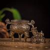 Vintage Alloy Incense Burner Stick Holder Three Legged Hollow Out Mini Sandalwood Censer Incense Burner Home Decoration
