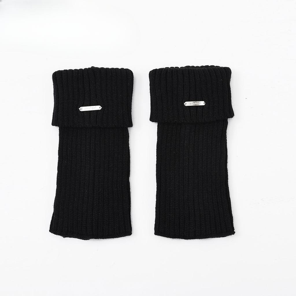 Autumn Winter Leg Warmers Japanese Style Girls Versatile Slouch Socks with Metal Logo Warm Knitted Shoe Covers for Women Autumn Winter