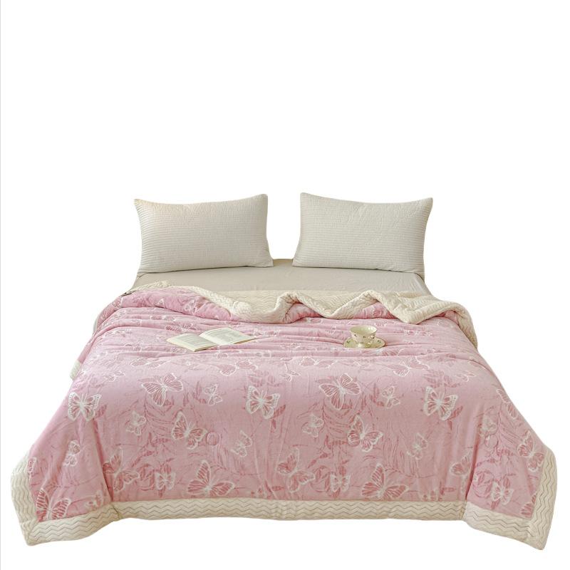 Soft Flannel Throw Blanket Lightweight Warm Bed Blanket For Bedroom Couch