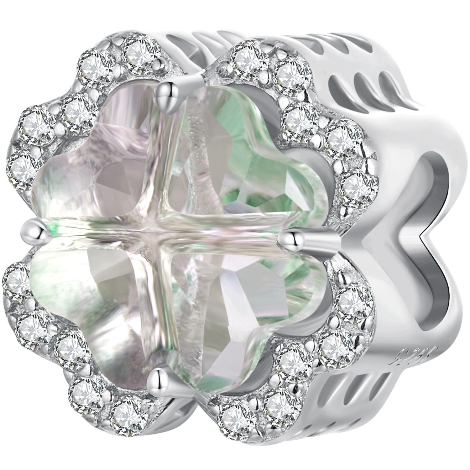 

BAMOER, стерлинговое серебро 925 пробы, четырехлистный клевер, подвесные бусины для женщин, изготовление ювелирных изделий, подвеска из стерлингового серебра 925 пробы для оригинального браслета SCC2803