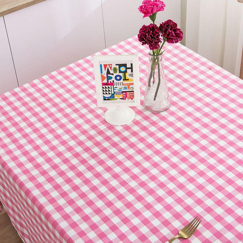 

Fresh Gingham Fabrics Tablecloth Cotton Linen Linen Extra Large Tablecloth Small Square Square Tablecloth Simple European Net Red Cloth Pink Paget 60 * 120CM