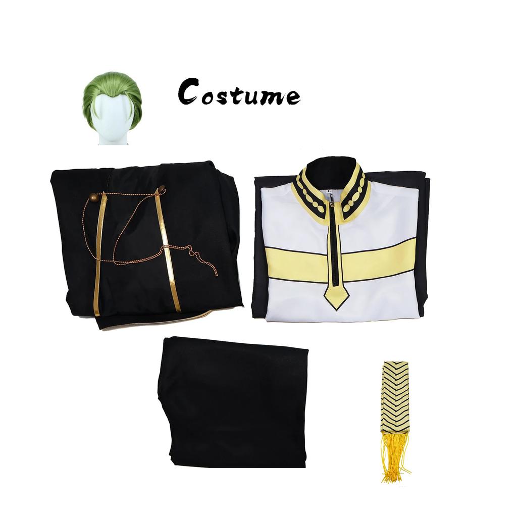 Anime Frieren At the Funeral Heiter Cosplay Costume Uniform Trench Full Set Fancy Outfit Top Coat Pants with Wig Halloween Carnival Party
