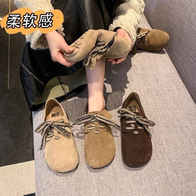 Women's Shoes 41-43 Wide Fat Feet Toast Shoes Autumn New Puff Shoes Retro All-inclusive Soft-soled Single Shoes
