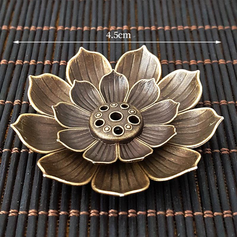 1pc Portable Alloy Incense Stick Holder with Lotus Design, Zen Meditation Incense Burner for Home Decor (Without Incense)