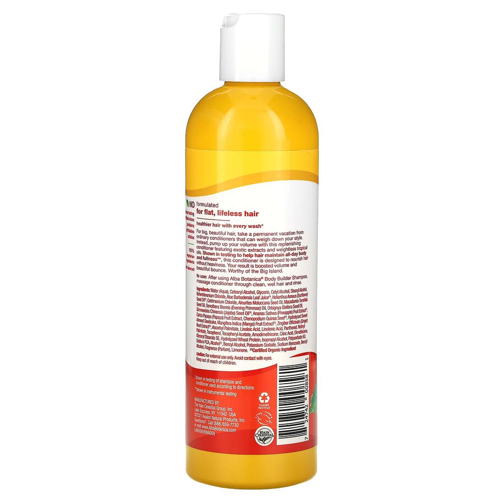 Alba Botanica Body Builder Conditioner, Mango, 12 Oz (340 G)