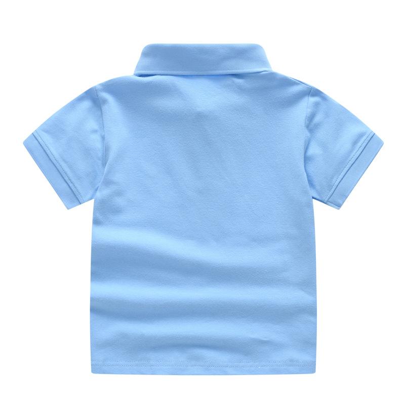 Boys Girls Plain Short Sleeve Polo T Shirt Summer Fashion Collar Top Elementary School Uniform Comfortable Cotton