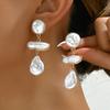 New Arrival Irregular Simulate Baroque Pearl Pierced Earrings for Women Mom Hyperbole Geometric Dangle Earrings Zircon Gifts