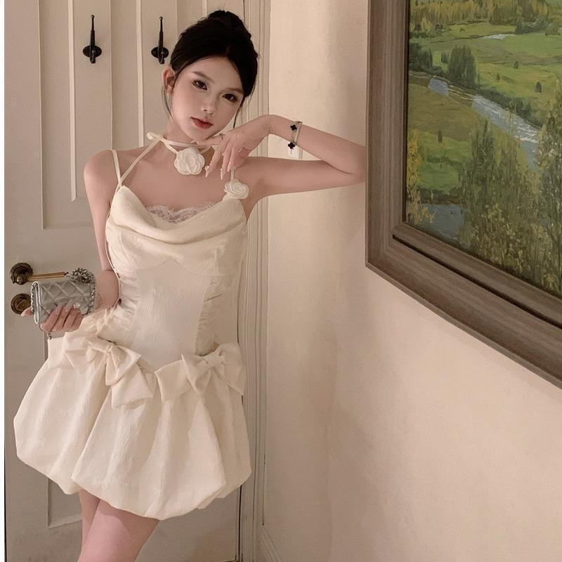 Princess on The Run Flower Suspender Dress Fairy Waist Dress Birthday Dress Premium Sense