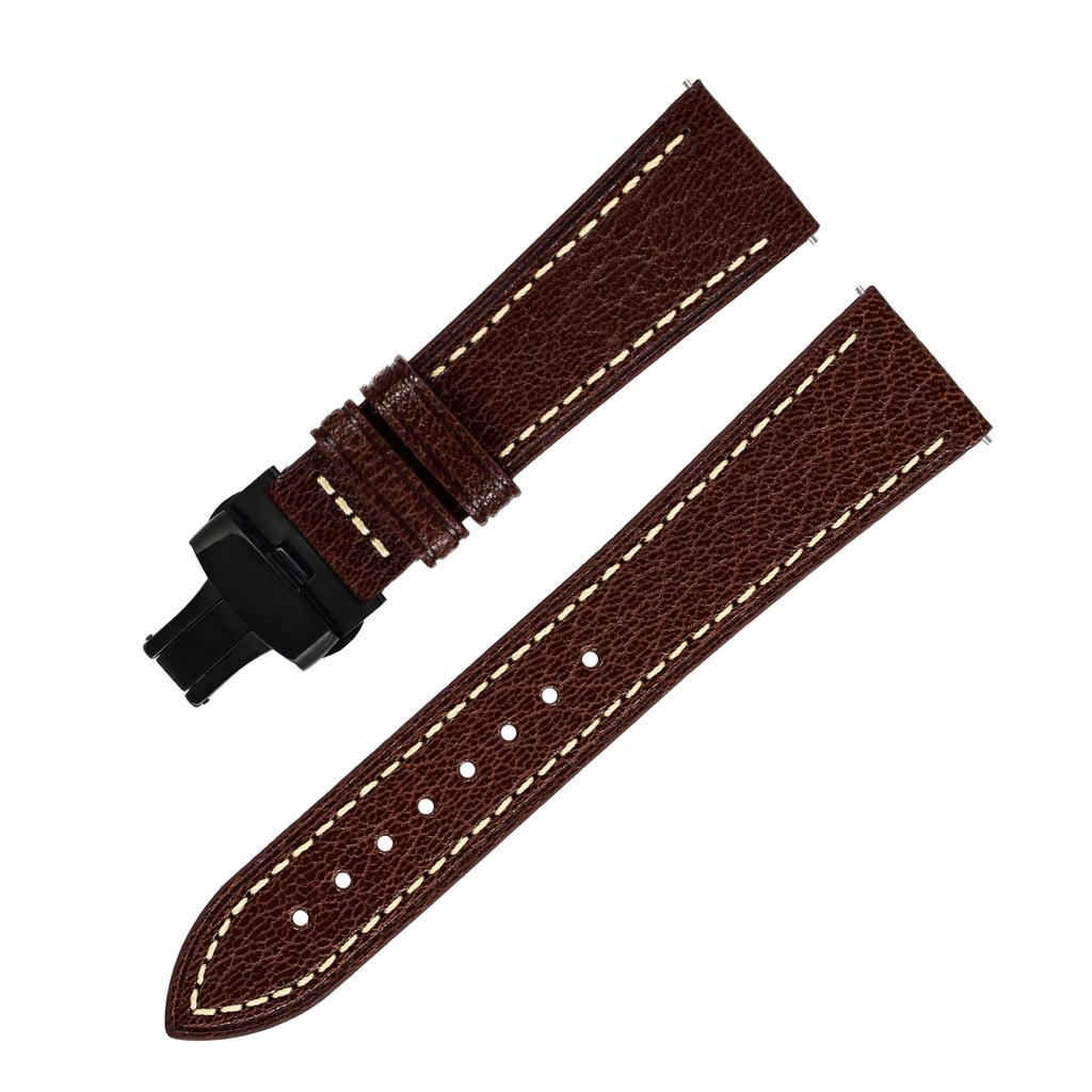 Applicable Huawei Strap Smart Watch Garmin Garmin 22Mm Strap 24Mm Butterfly Buckle Samsung Genuine Leather Strap