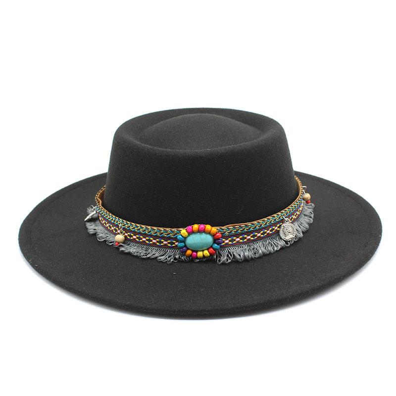 2022 Xiaohongshu Chain Dome Convex Top French Top Hat Style Felt Hat 8.5Cm